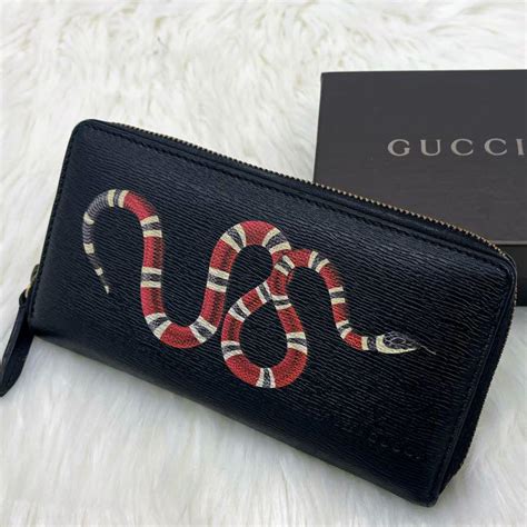 48％割引ブラック系上品 Gucci グッチ 美品 キングスネーク ヘビ レザー 長財布 長財布 小物ブラック系 Otaonarenanejp