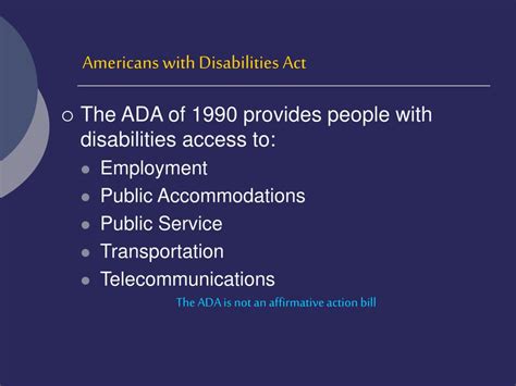 Ppt Americans With Disabilities Act Powerpoint Presentation Free