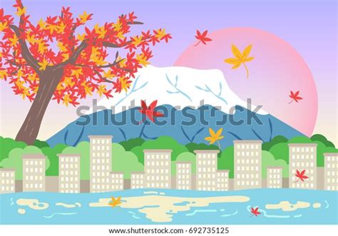 Cute Cartoon Fujisan Your Travel Concept Stock Vector Royalty Free