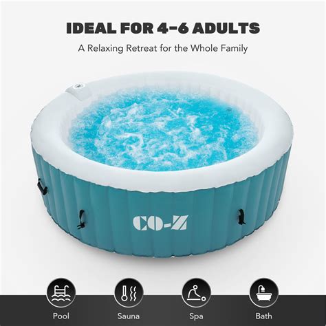 Portable CO Z Inflatable Hot Tub Spa 130 Air Jet W Pump And Cover 2 To 6 Person EBay