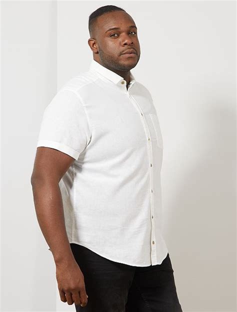 Chemise Regular En Lin Et Coton Grande Taille Homme Blanc Kiabi