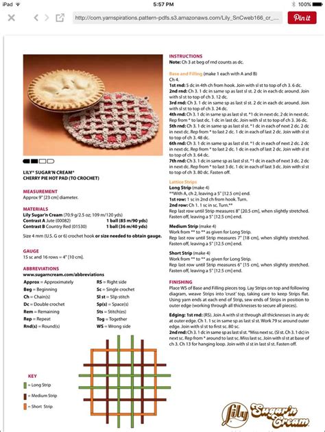 Cherry Pie Hot Pad Pattern