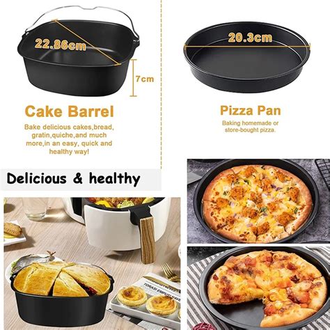 Square Air Fryer Accessories 11 pcs with Recipe Cookbook Compatible for ...