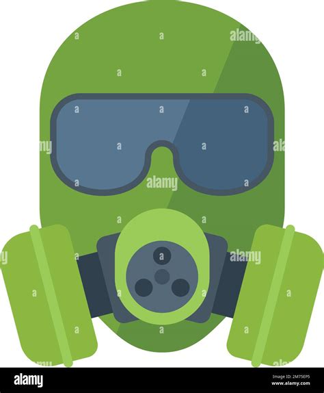 War Gas Mask Icon Flat Vector Toxic Air Chemical Respirator Isolated