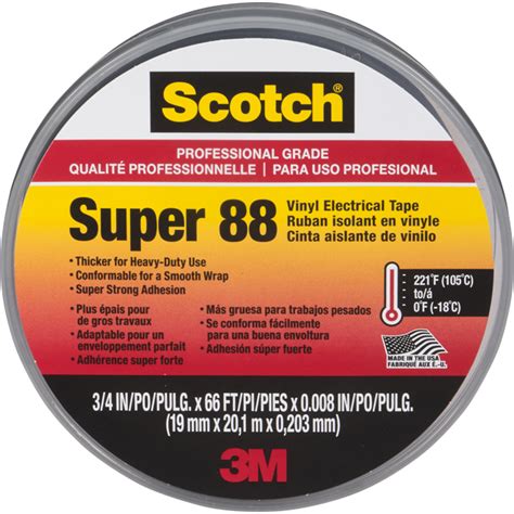 3m Scotch Super 88 Electrical Tape 34 X 66 Black E 6143 Ba 10