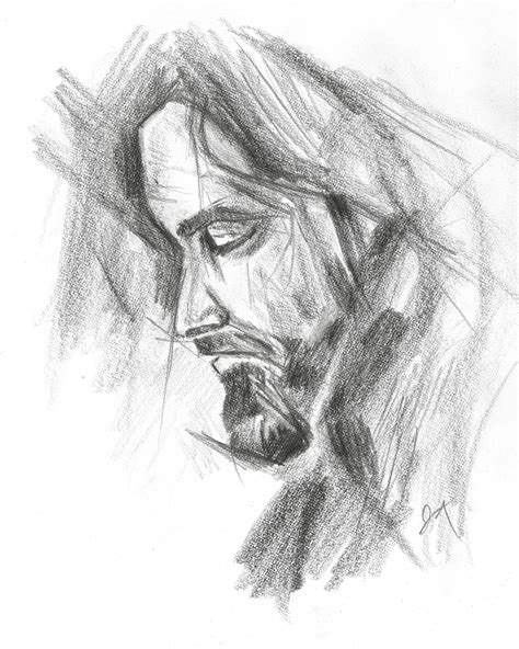 A Sketch Of Christ Christian Drawing Minimalist Art Etsy