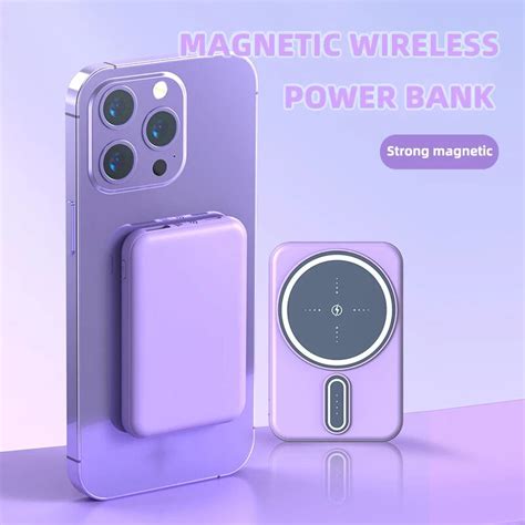 5000mah magsafe powerbank magnético sem fio power bank portátil bateria