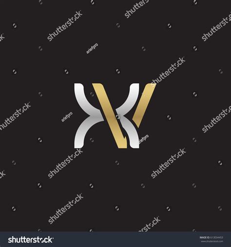 Initial Letters Xv Round Overlapping Chain Stock Vector Royalty Free