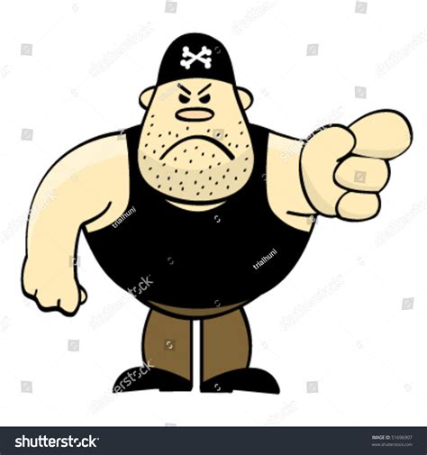 Cartoon Muscular Big Guy Pointing Stock Vector Illustration 51696907