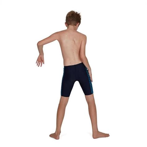 Speedo Placement Jammer Boys Black Scarlet Nordic Teal