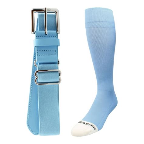 Pro Line Softball Socks And Belt Combo Columbia Blue Medium