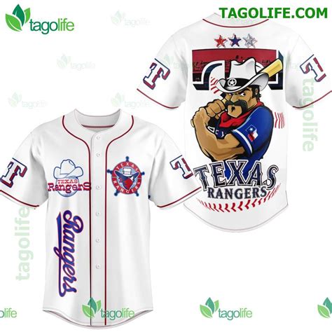 Texas Rangers Cowboy Logo Baseball Jersey - Tagolife