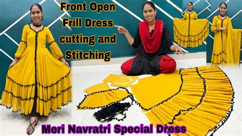 Priya Di Ki Navratri Special Dress Front Open Frill Frock Cutting And