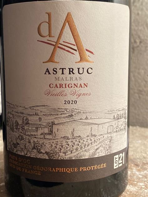 2020 Domaines Astruc Carignan Limoux Vieilles Vignes France Languedoc