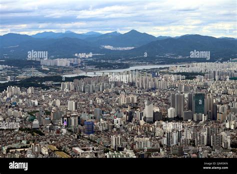 Seoul City Scape From The Lotte World Tower Stock Photo Alamy