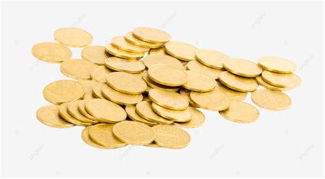 Monedas De Oro Aisladas En Oro Blanco Png Dinero Financiero Dorado