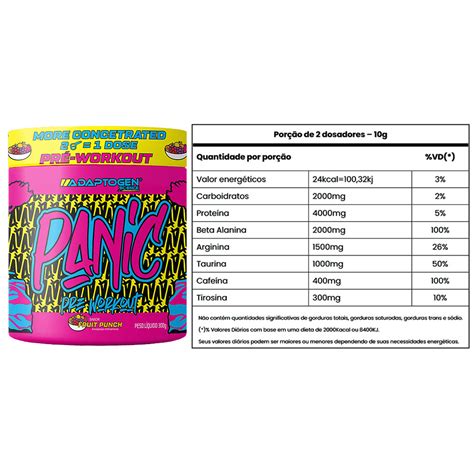 Panic Pre Workout Fruit Punch 300g AdaptogenAdaptogen Science