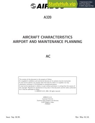 AIRBUS A320 AIRCRAFT CHARACTERISTICS AIRPORT AND MAINTENANCE PLANNING