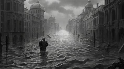 Premium Photo | City flood drawing generative ai