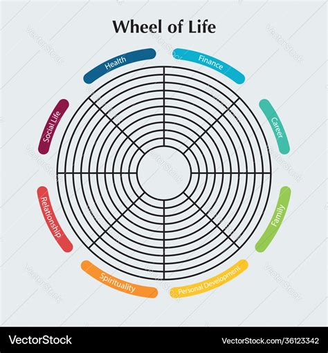 Wheel life template diagram line chart Royalty Free Vector