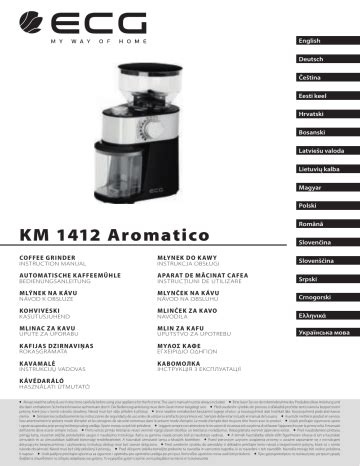 ECG KM 1412 Aromatico Coffee Grinder Instruction Manual Manualzz