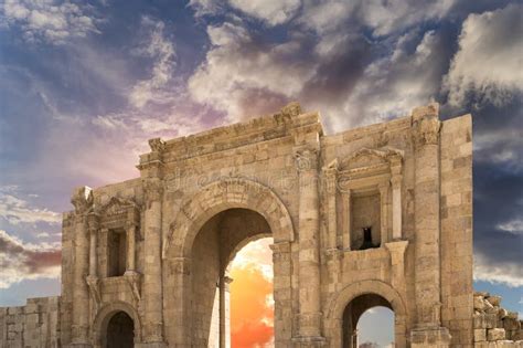 Roman Ruins In The Jordanian City Of Jerash Gerasa Of Antiquity