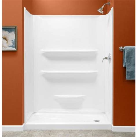 Style Selections White Shower Wall Surround One Piece Common 54 In X 27 In Actual 69 In X 53