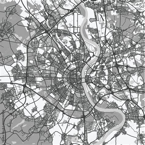 Map Of Cologne In Germany In Grayscale Contains Layered Vector With