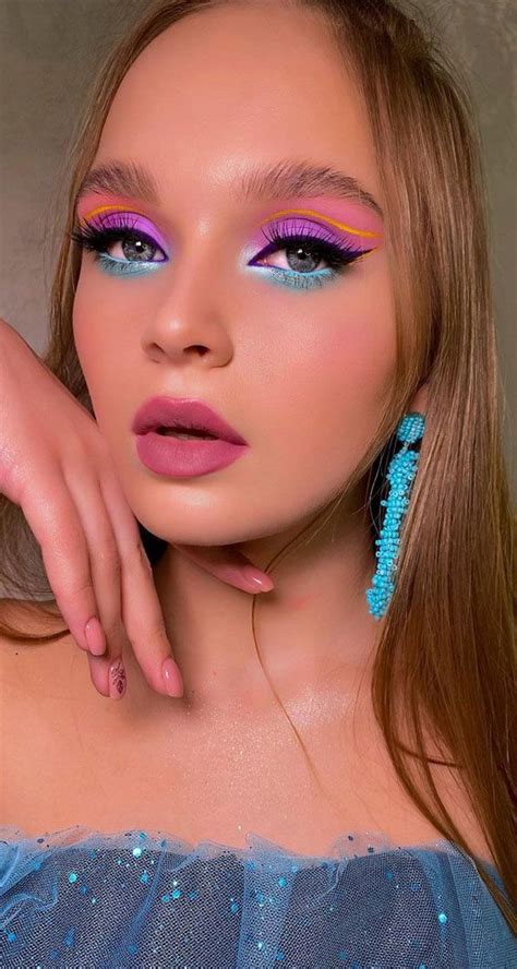 Creative Eye Makeup Art Ideas You Should Try Blue Bright Purple And