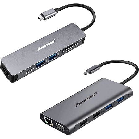 Amazon USB C Hub Hiearcool MacBook Pro Adapter USB C Dongle 7 In