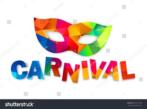 Bright Rainbow Colors Vector Carnival Mask Stock Vector 359417636