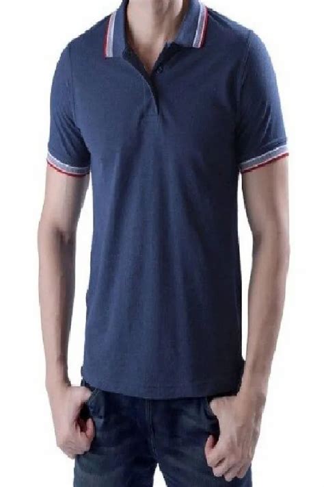 Cotton Plain Navy Blue Collar Men T Shirt At Rs 170 Piece In Pune Id