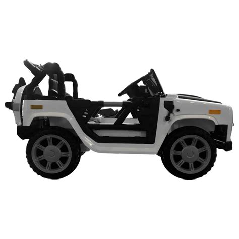 Jipe Elétrico Off Road 12v Branco Dois Motores Cama Elástica RS