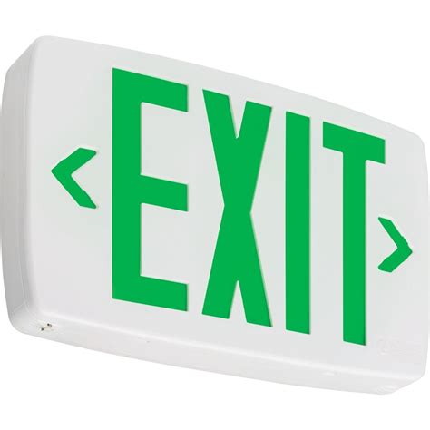 Lithonia Lighting Quantum White LED Exit Sign with Green Letters | The ...