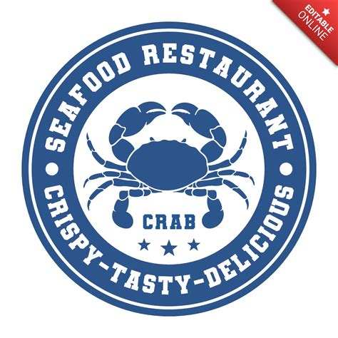 Sea Food Restaurant Delicious Crab Logo Free Design Template