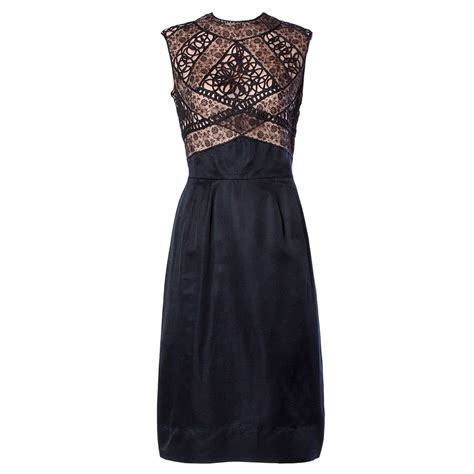 Pat Sandler Vintage S S Nude Illusion Lace Soutache Cocktail Dress For Sale At StDibs
