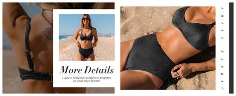 Amazon Cupshe Women S Two Piece High Waisted Shining Bikini Set Clothing Shoes Jewelry