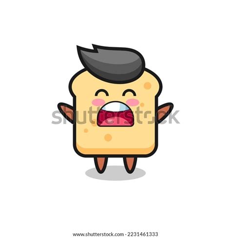 Cute Bread Mascot Yawn Expression Cute Stock Vector Royalty Free