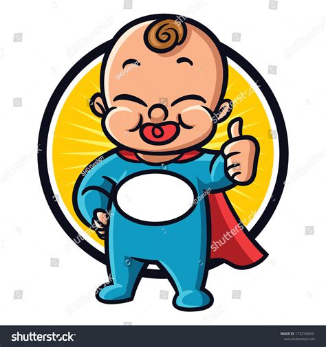 Cartoon Baby Hero Mascot Logo Stock Vector (Royalty Free) 1732104241 ...