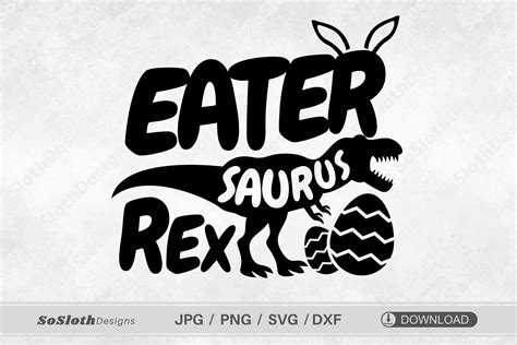 Easter Saurus Rex Svg Easter Dinosaur Gráfico Por Soslothdesigns