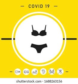 Set Lingerie Swimsuit Twopiece Bikini Silhouette Stock Vector Royalty Free