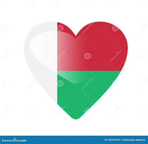 Madagascar 3D Heart Shaped Flag Stock Illustration Illustration Of