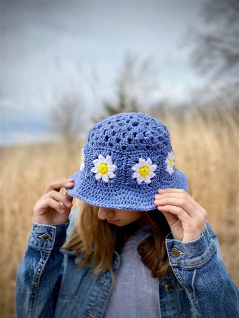 Granny Square Bucket Hat Pattern Granny Square Hat Pattern Etsy