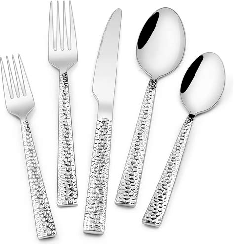 Amazon Hampton Forge Signature Brocade Hammered Piece Flatware