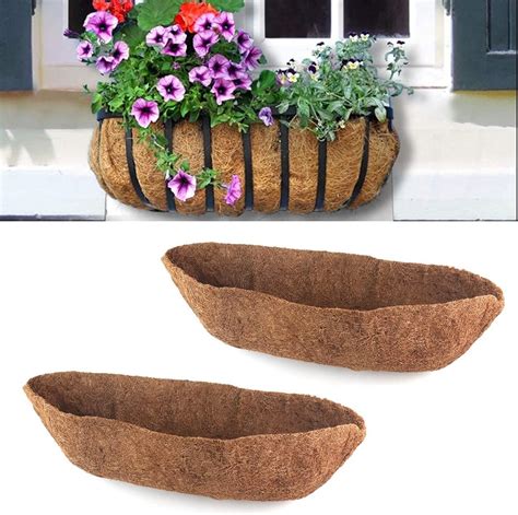 Erock 2pcs Trough Coco Fiber Replacement Liner 24303648 Inch Half Moon Coconut