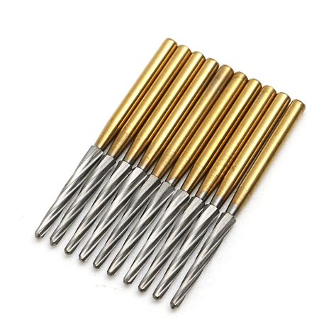 10pcs Set 25mm Dental Titanium Tungsten Steel Burs Endodontic Drill Bit