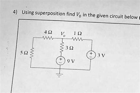 Solved 4 Using Superposition Find Vo In The Given Circuit Below 49