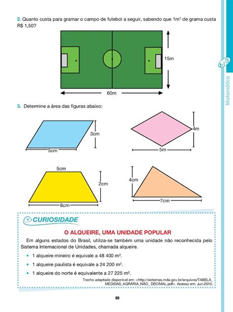 área E Perímetro Exercícios 6 Ano Com Gabarito