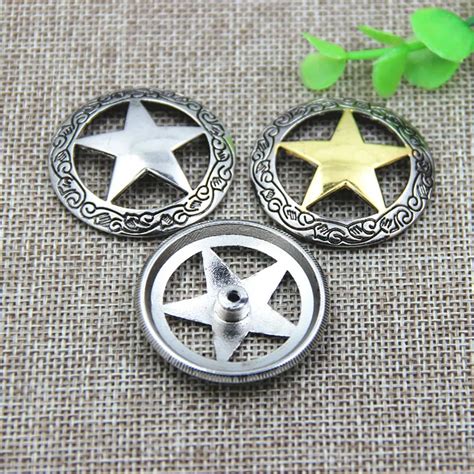 Conchos En M Tal Sculpt En Argent Et Or 5 Pi Ces 37mm Rond Vid En