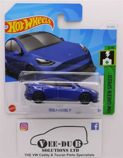 HOT WHEELS TESLA Model Y Blue Hotwheels Carta Corta HTB NUOVA EV Elon Musk EUR